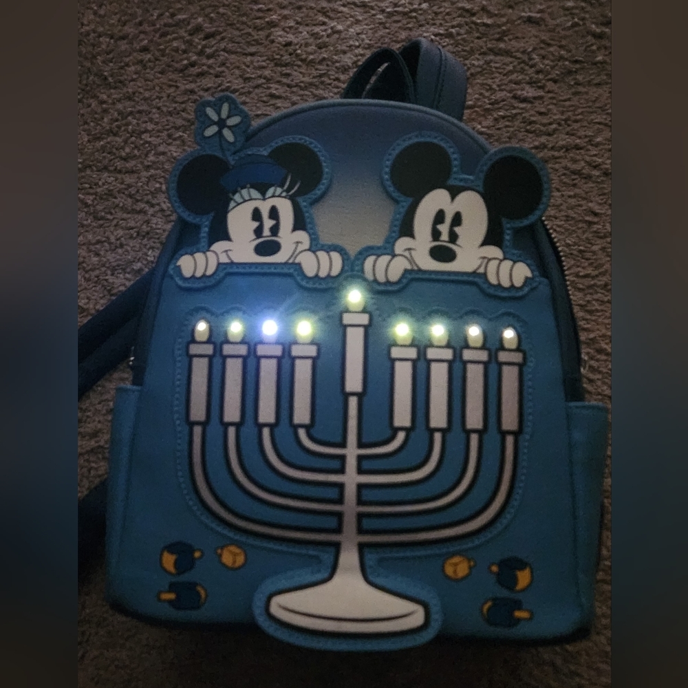 Mickey & Minnie Hannukah Disney Parks Loungefly Backpack NWT - Picture 4 of 7